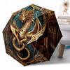 Moonlit Dragon Flight Outdoor Automatic Umbrella Sturdy 8 Rib Durable Plastic Iron Outdoor Daily Use Outdoor Accessory Perfect Gift Friends
