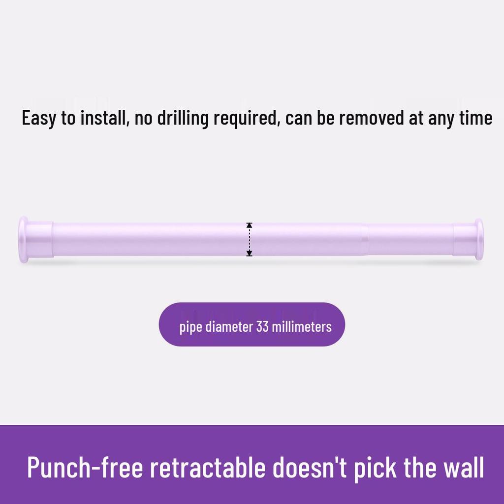 Telescopic Curtain Rod: Punch-Free, Multipurpose for Bedroom, Wardrobe, Living Room, Shower, or Clothes Drying.