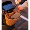 Hand-Woven Rattan-Style Detachable Bicycle Storage Basket for Children's Scooters - Small, Lidless