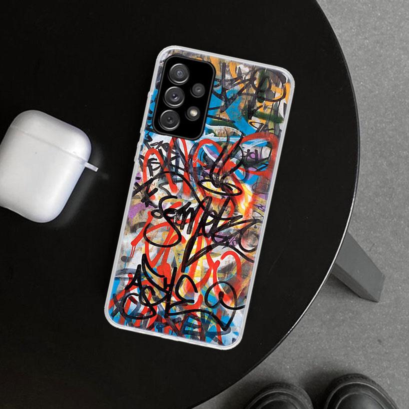 

Graffiti Fashion Cool Phone Case Cover for Samsung Galaxy A12 A22 A32 A52 A72 A02S A51 A50S A31 A20S A10S Note 20 Ultra 10 Plus Samsung A12 5G