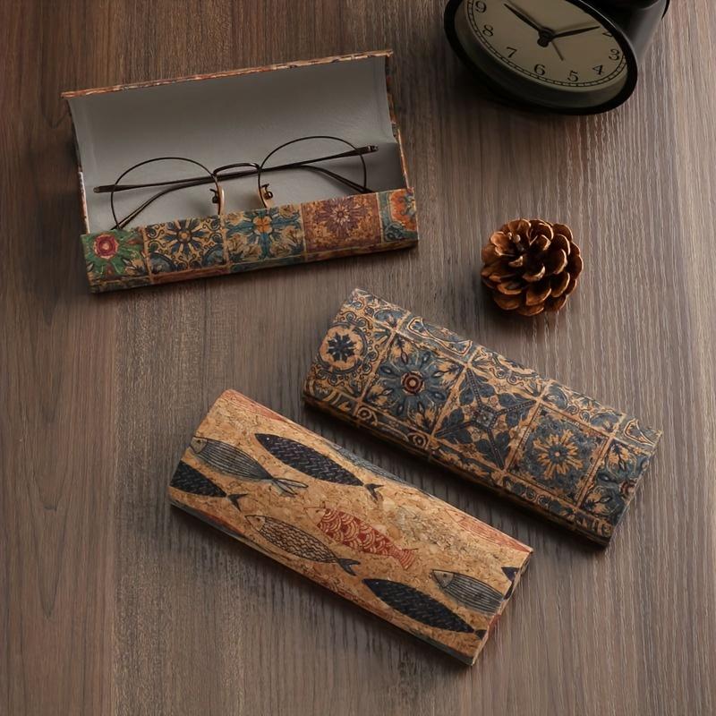 Retro Glasses Case Vintage Eyeglasses Box Magnetic Glasses Holder Container Portable Eyewear Protector Accessory