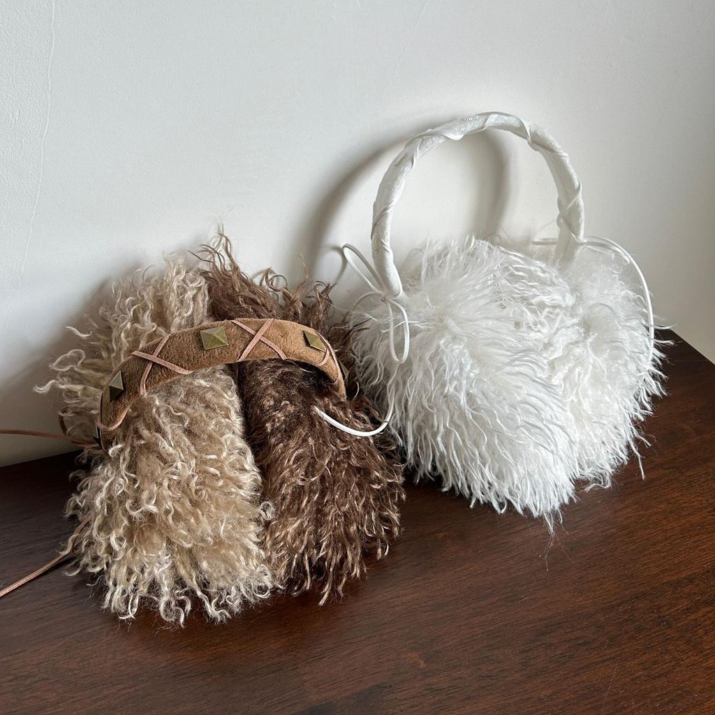 Bowknot Plush Ear Muffs for Cold Weather Fashion Ear Protective Ear Warmers Thick Furry Ear Muff for Women Skiing Hiking