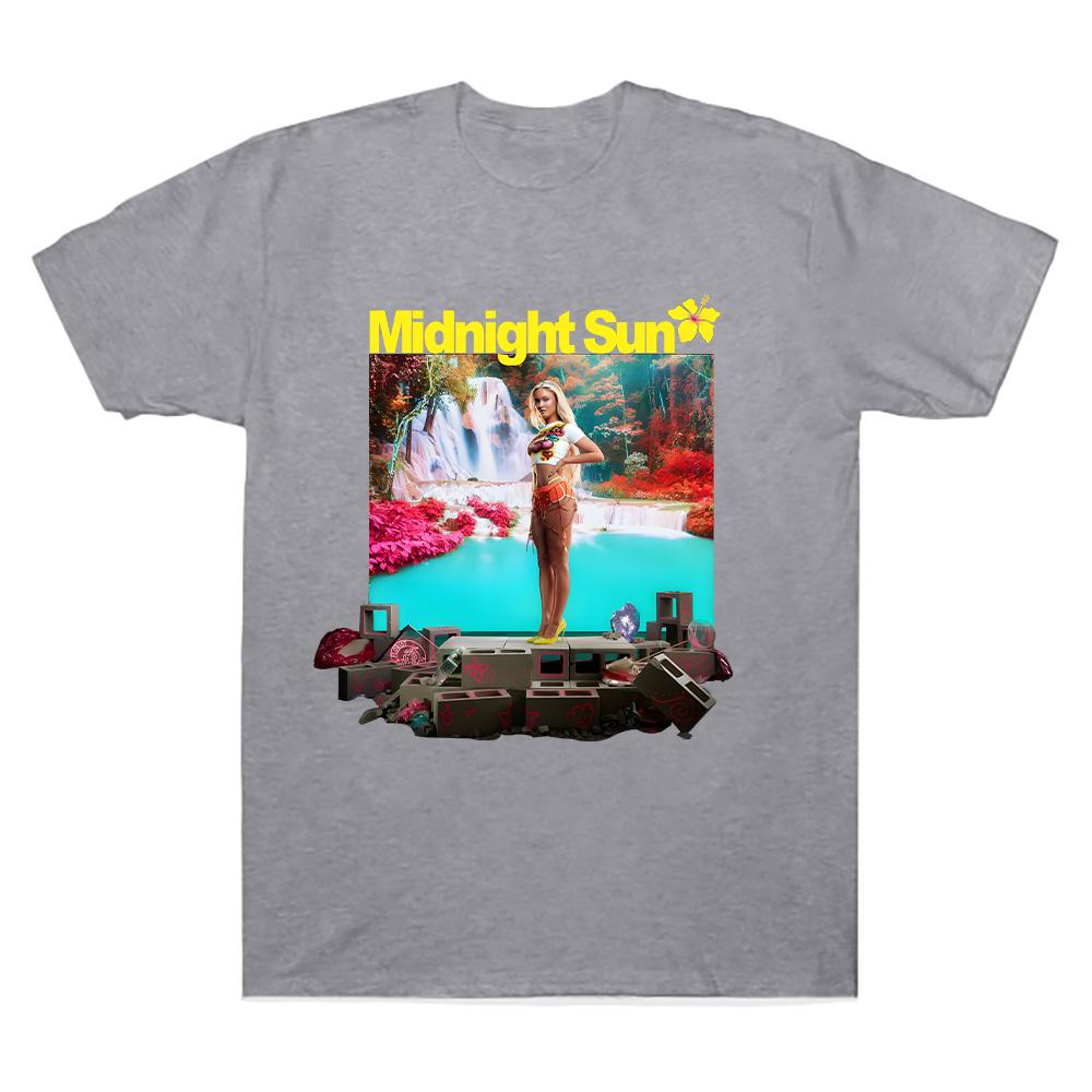 Tričko s krátkým rukávem Zara Larsson Zara Larsson Midnight Sun The Album Tees Y2K Styl Letní Streetwear Unisex Bavlněná Trička