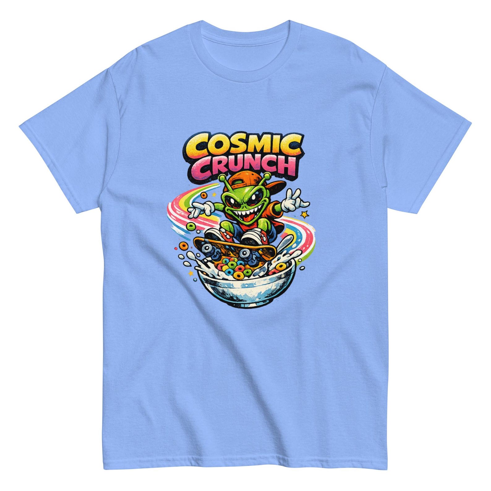 90s Cartoon Alien T-Shirt – Cosmic Crunch Cereal Mascot Tee S