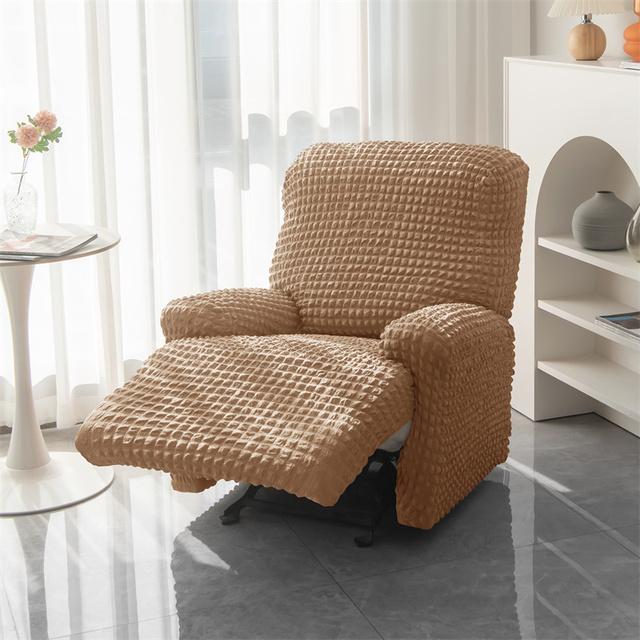 Gekräuselter Seersucker-Liegesofabezug, geteilter Stil, Sofabezug für Wohnzimmer, elastischer Lazy Boy-Stuhlbezug, Sesselbezug