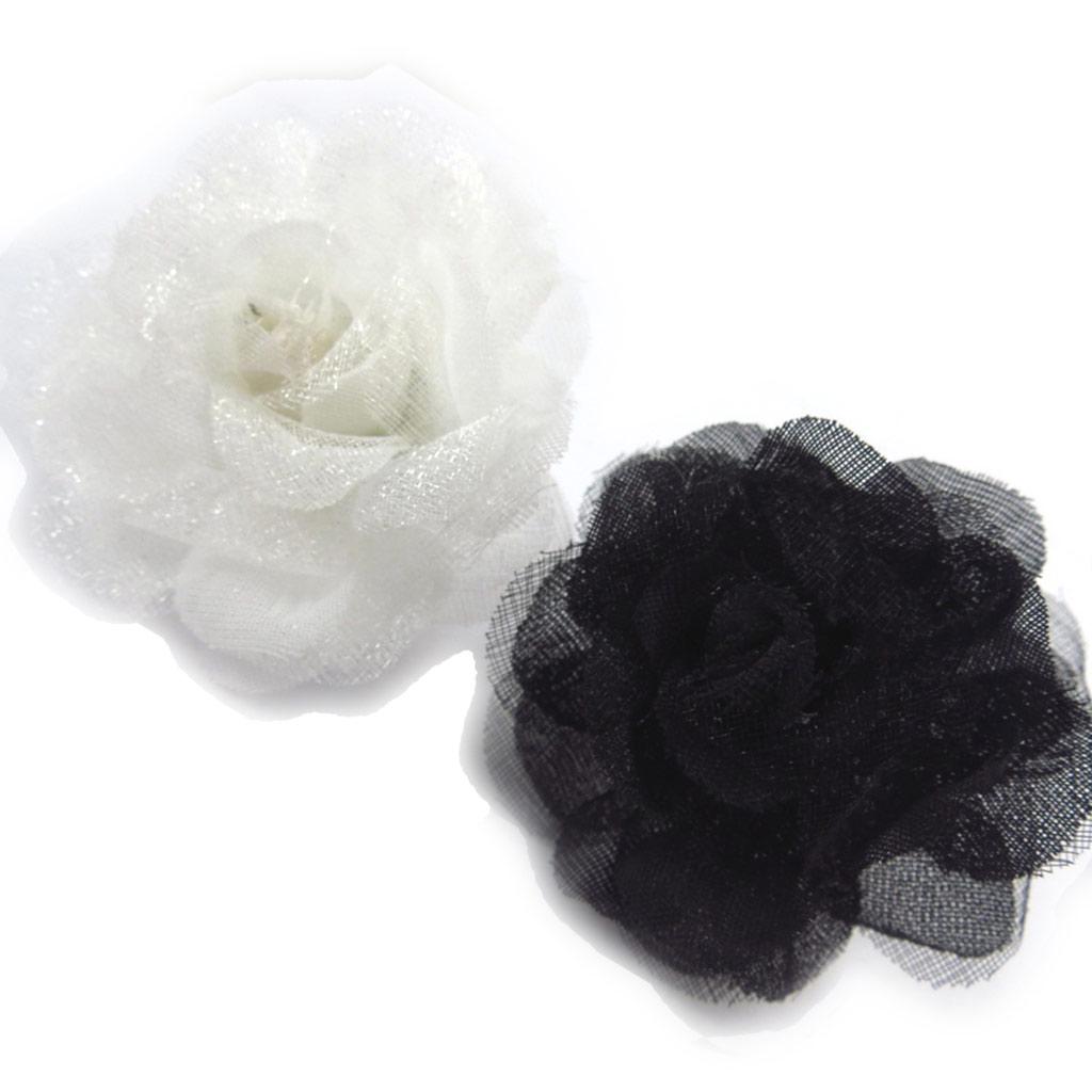 Les Trésors De Lily [K0949] - Set of 2 Designer Rings 'Scarlett' Ivory Black