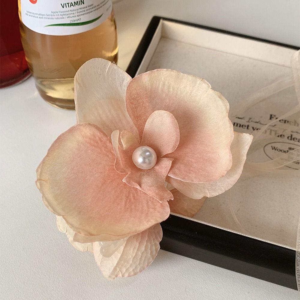 Pearl Flower Hair Claw Butterfly Orchid Large Shark Clip Cute Orchid Hair Clip  Girl