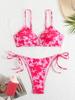 2025 Cross-Border Lace-Up Printed Bikini Swimsuit for Women - European & American Style