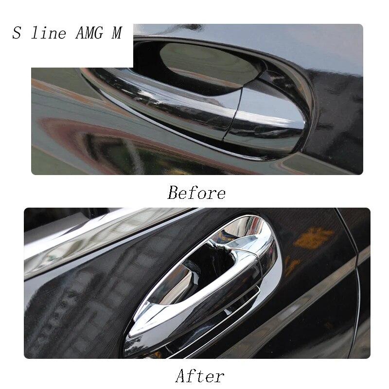 Car Styling Outer Door Bowl And Handle Protective Stickers Cover Trim for Mercedes Benz GLE W166 ML GL GLS X166 Auto Accessories