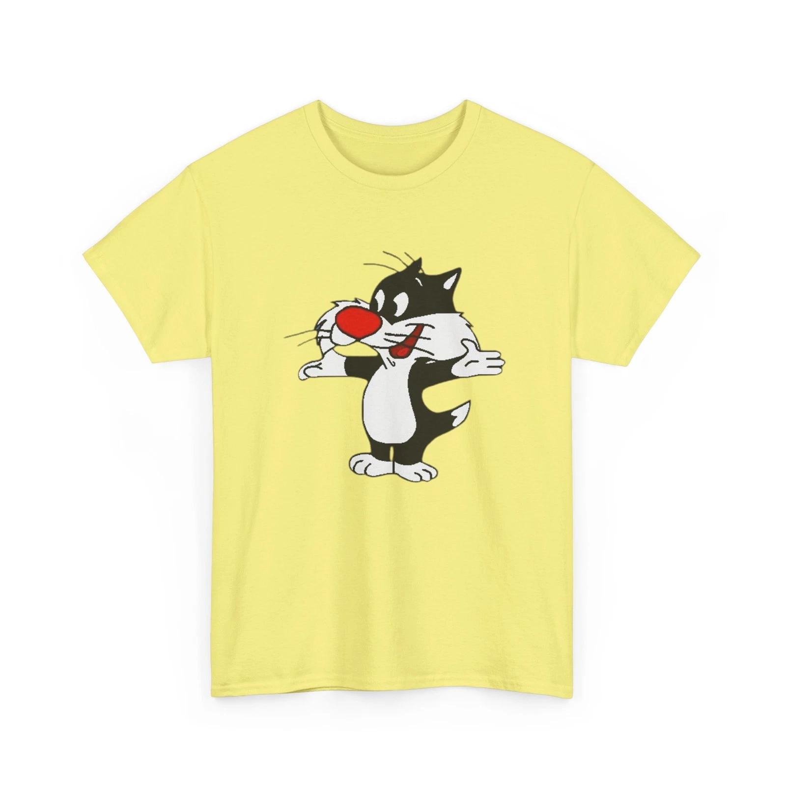 

Футболка с принтом Сильвестра-младшего из Looney Tunes Классический мультяшный кот Коллекционная S
