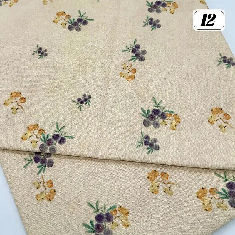 Bomull Linne Tyg Kinesisk Stil Retro Tryckt Klänning Hanfu Sömnad Hantverk DIY Cheongsam Klänning Hanfu Sömnadstyg Kläder Försörjning