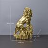 Lion Figurine In Resin, 11.42inch Height, Tabletop Decor for Cafes And