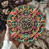 Vibrant Om Mandala Metal Wall Art Colorful Hindu Sign Home Decor