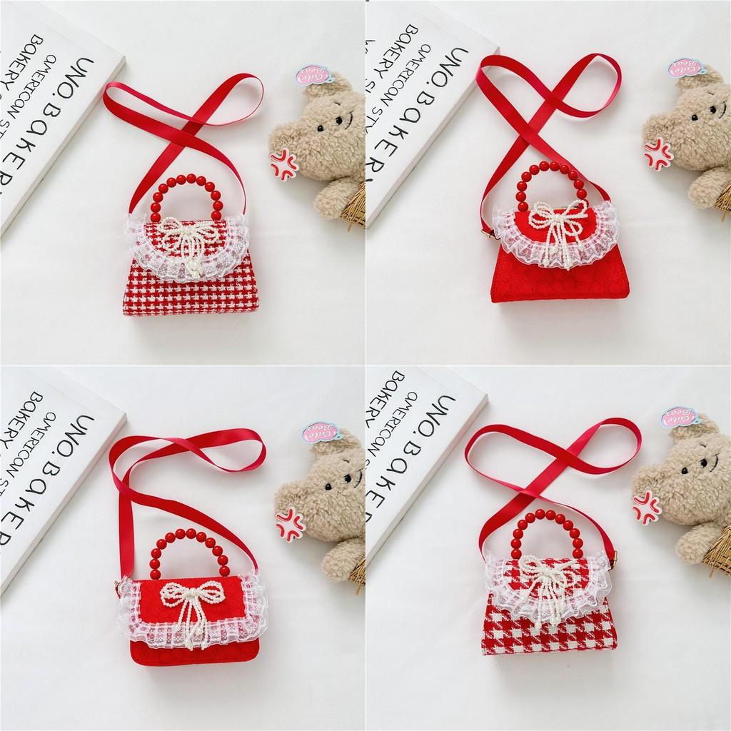 Adorable Red Princess Bag For Girls Featuring Fun Plaid Bow Design Perfect For Preschool