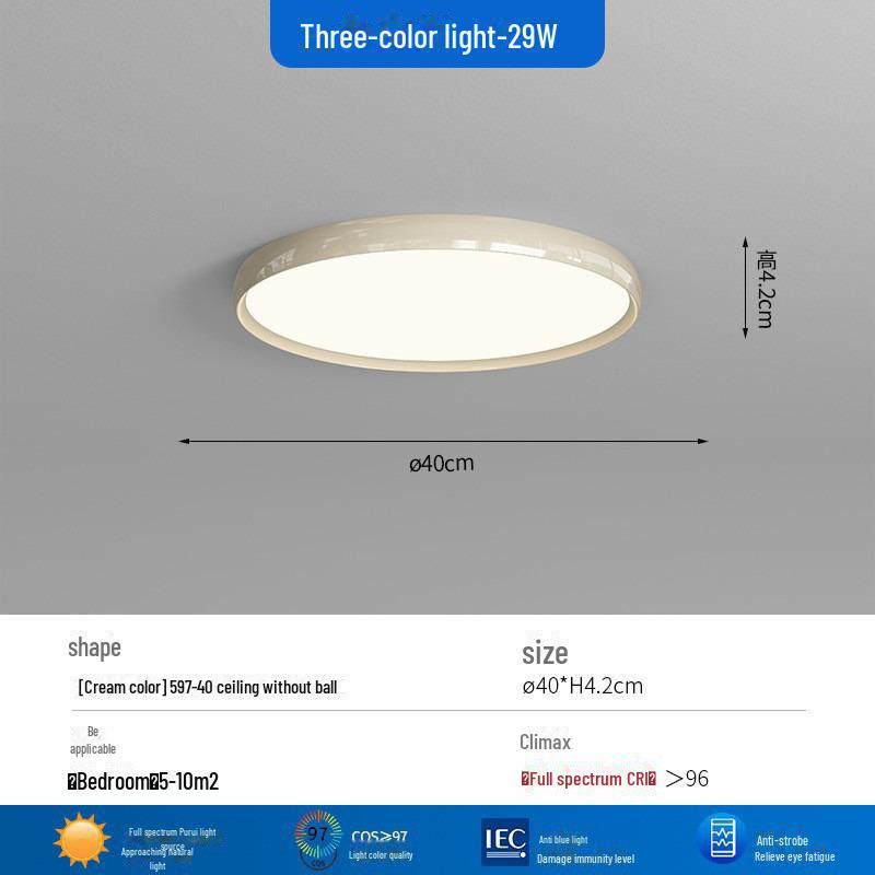 

Потолочный светильник полного спектра для защиты глаз в стиле Баухаус в средневековом стиле для спальни, кабинета или гостиной Tri-color Dimming