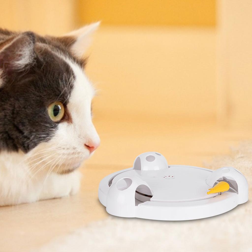 Automatischer Drehteller Elektrisches Katzenspielzeug Intelligentes Katzen-Ärgern Spiel Drehender Drehteller Katze Jagt Maus