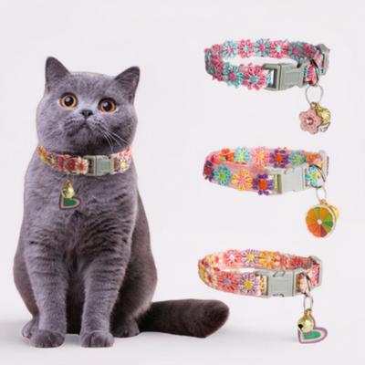 Hot Sale Pet Collar Cat Collar Lace Embroidered Dog Accessories with Bells Pet Accessories Neck Collar