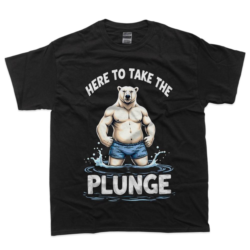 Humor Here To Take The Plunge Winter Polar Bear TShirt Unisex T-Shirt L