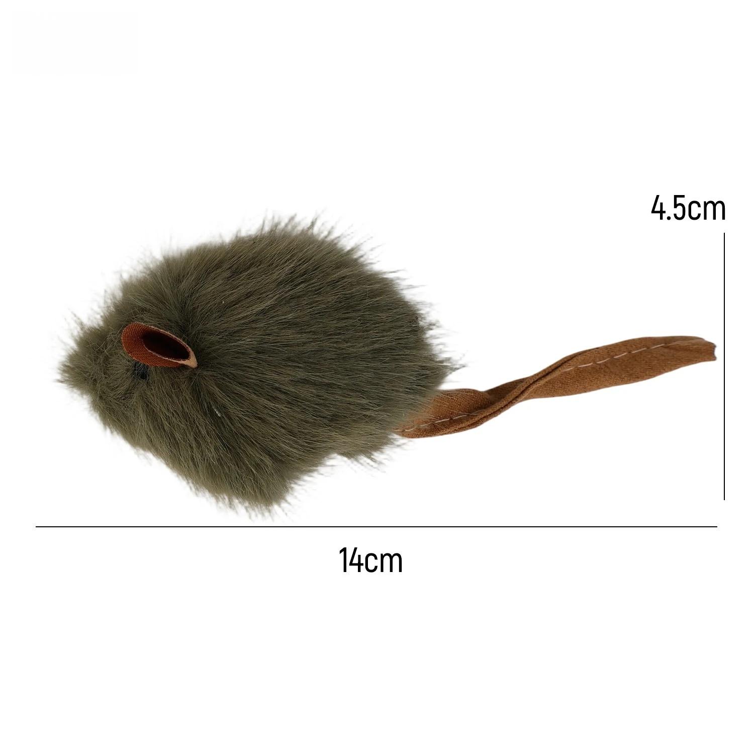 Realistic Squeaking Mouse Toy Funny Plush Cat Toy Simulation Mouse Automatic Chirping Interactive Mice Cat Toys Kitten Supplies (green,3PCS)
