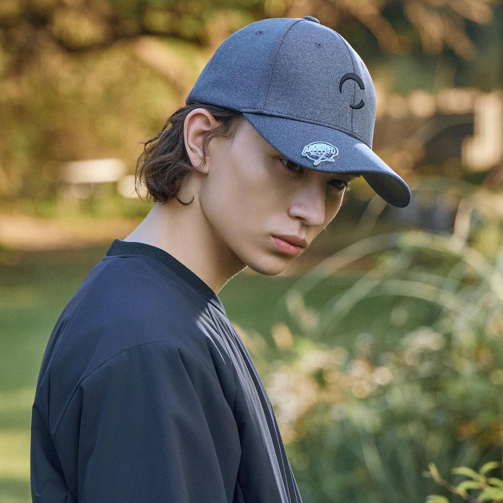 CHALLENGER Men'S Arc'C Brim Logo Embroidery Point Cushioned Spandex Ball Cap Gray