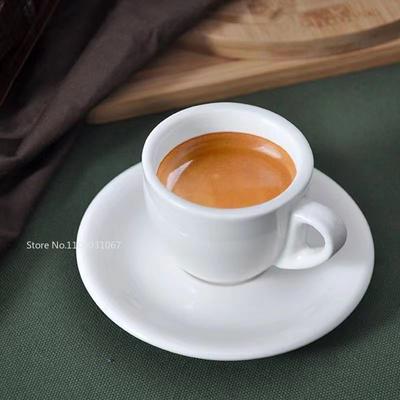 Juego de Taza y Platillo de Espresso Italiano de 60 ml Nivel Profesional para Concurso Taza de Café Latte de Cerámica Gruesa para SHOT de ESPRESSO Vaso para Cappuccino
