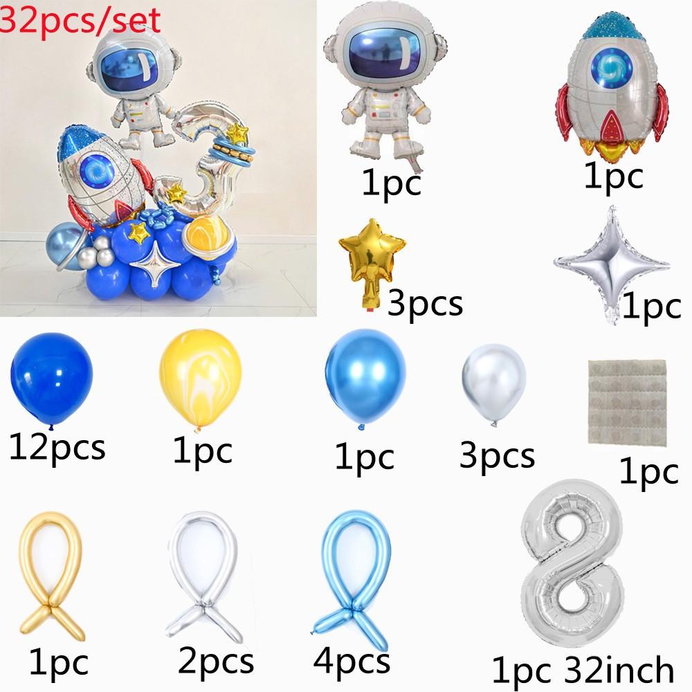 Baby Birthday Space Balloon Set Rocket Astronaut Balloon Universe Planet Theme Children'S Birthday Party