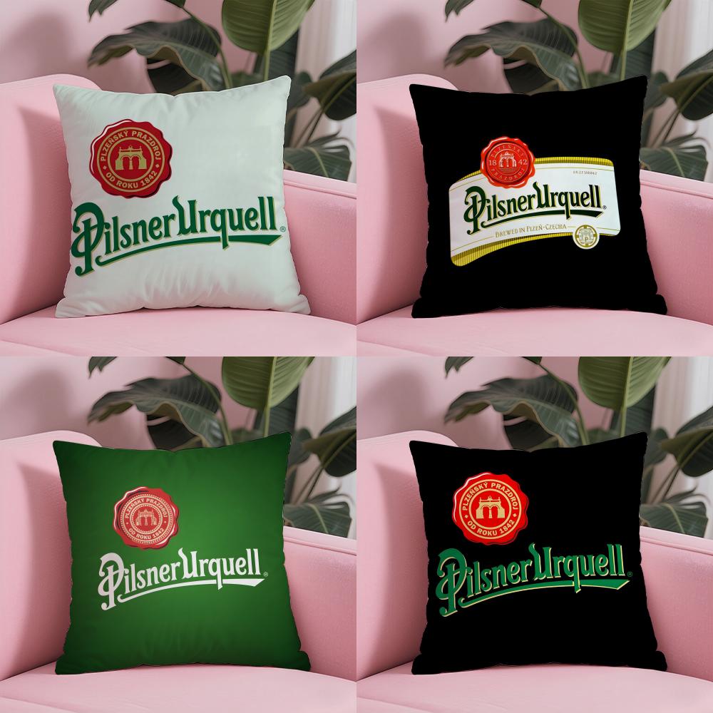 PPilsnerUUrquellS Kissenbezug Weicher Plüschstoff Doppelseitig Bedruckter Kissenbezug Warmer Winter Sofa Kissenbezug