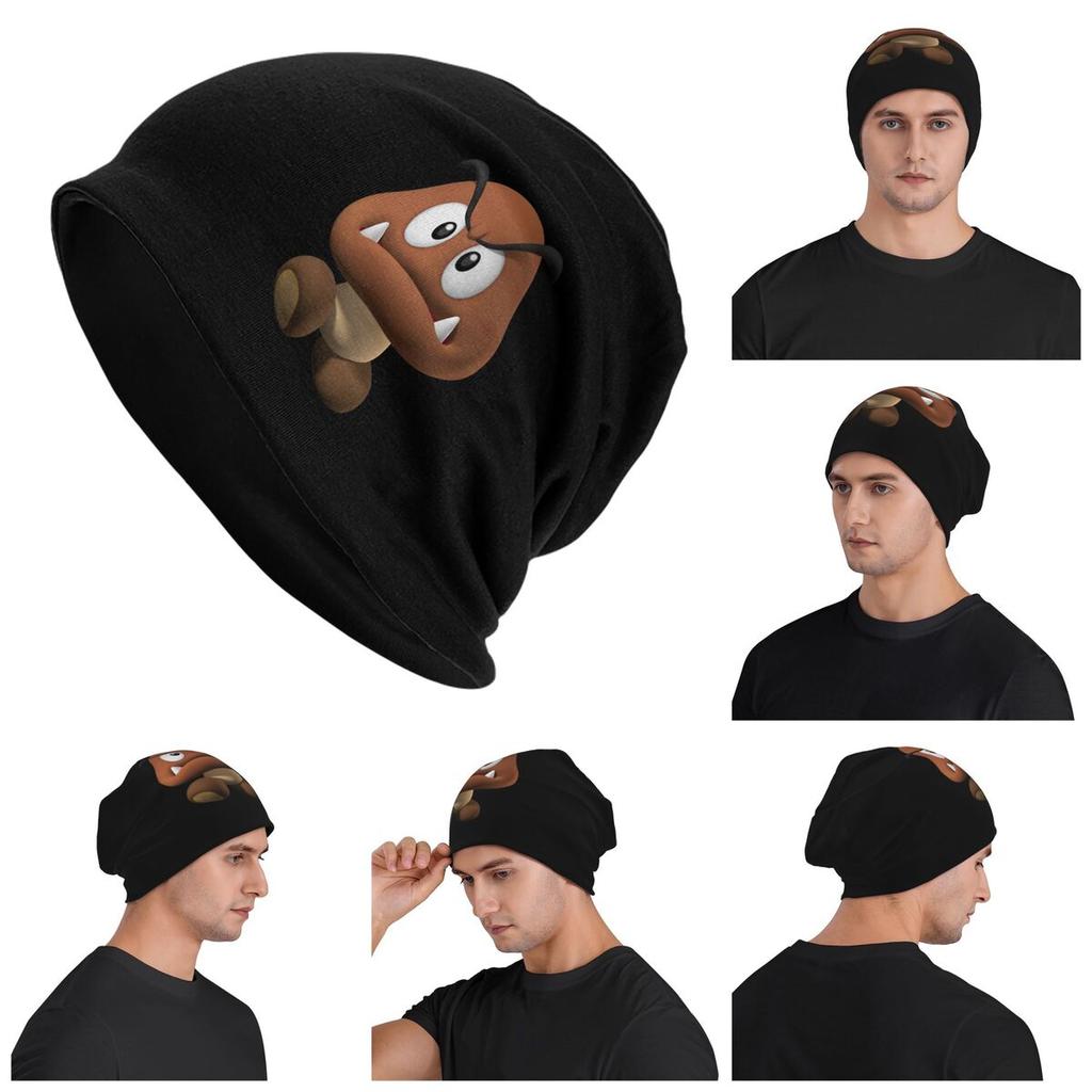Cartoon Game Goomba Face Men Women Adult Beanies Caps Knitting Bonnet Hat Warm Fashion Autumn Winter Outdoor Skullies Hats