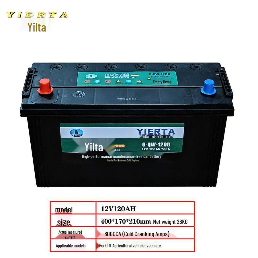 Camel Yilta Battery: 150AH and 180AH, ideal for cold climates and heavy-duty, passenger, or agricultural vehicles.