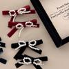 Sweet Ballet Velvet Bowknot Hair Clip Lazy Hairpin Duckbill Hairclips Barrettes for Women Side Bangs Hair Styling Tool