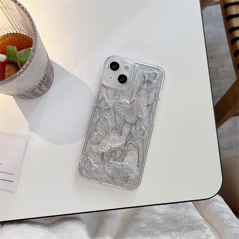 Personalized Mobile Phone Case For Iphone16 Apple 17 Butterfly Wind Light Luxury 15 Fine Hole Women 14