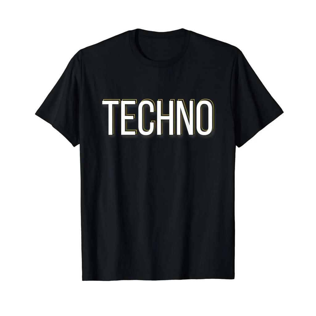 Techno Music Festival Clothing EDM Merch T Shirt Black Vintage Washed Designer Clothes Casual S