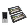 Video Intercom Entry System 2 Units 7 Inches HD Display Wired Video Door Phone Kit with 6PCS Access Cards for Villa Apartment