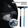 Car Rearview Mirror Wiper With Telescopic Handle for Front Windshield Reversing Mirror Waterdrop Fog Removal Car Accessories NEW
