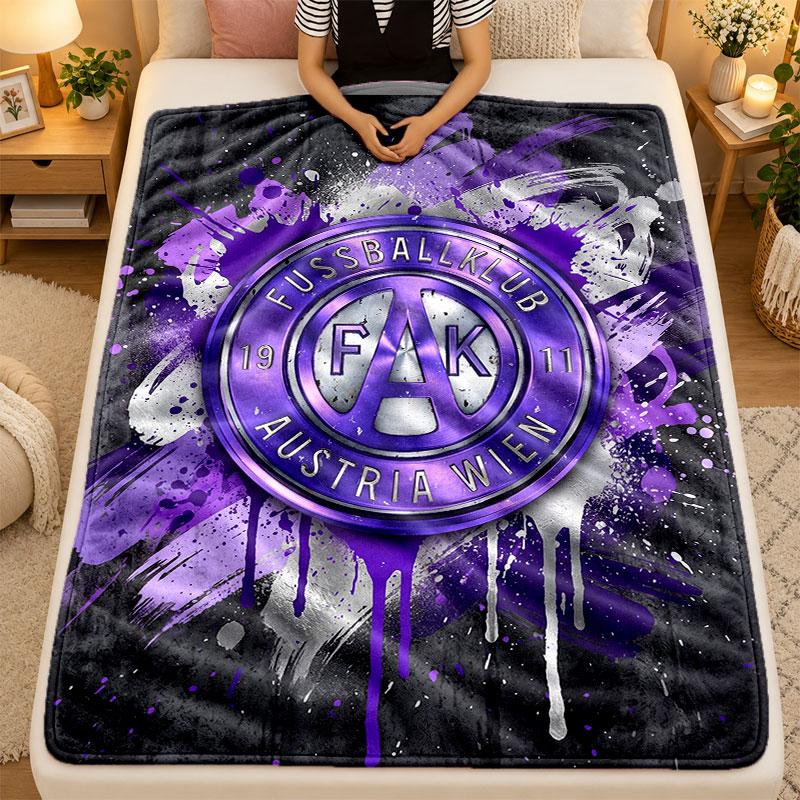 Flannel BlanketAustria Wien FC Warm Soft Throw Blanket for Indoor Sofa Bed Living Room Use