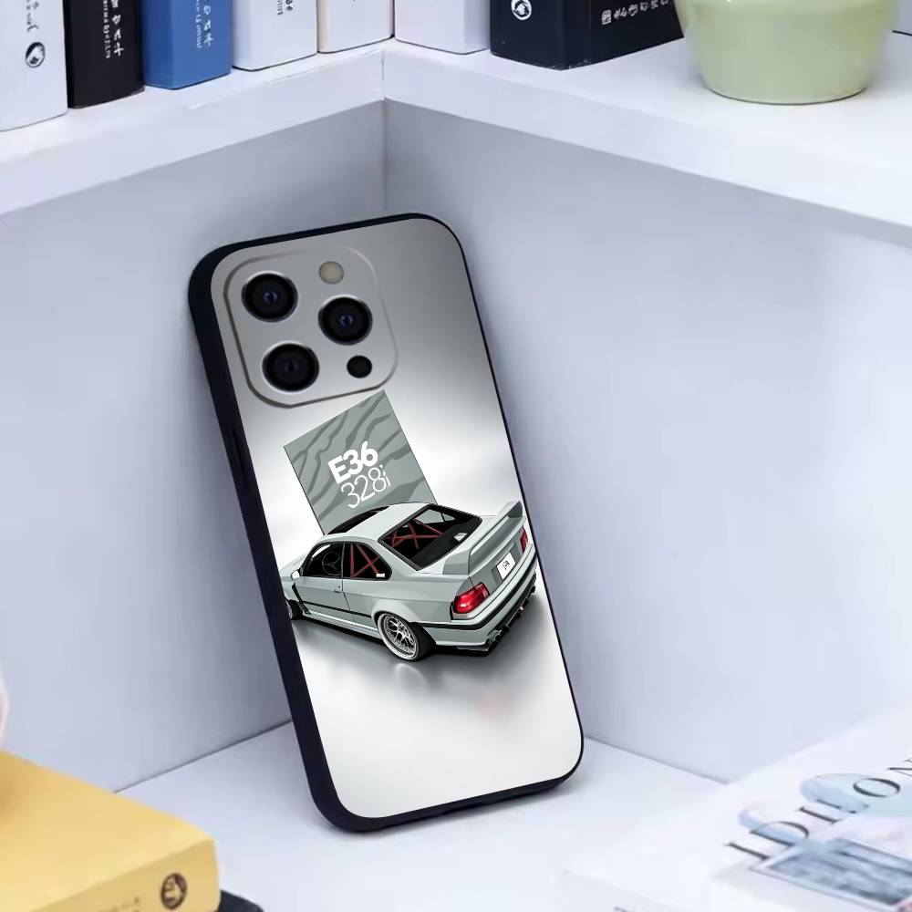 M3 E36  Power Oldtimer Car  Phone Case For iPhone 17, 16,15,14,13,12,11 Plus,Pro Max, Others Soft Black Cover iPhone14ProMax