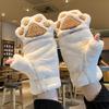 Half Finger Winter Gloves Windproof Skiing Gloves Full Finger Gloves  for Outdoor Cycling Skiing