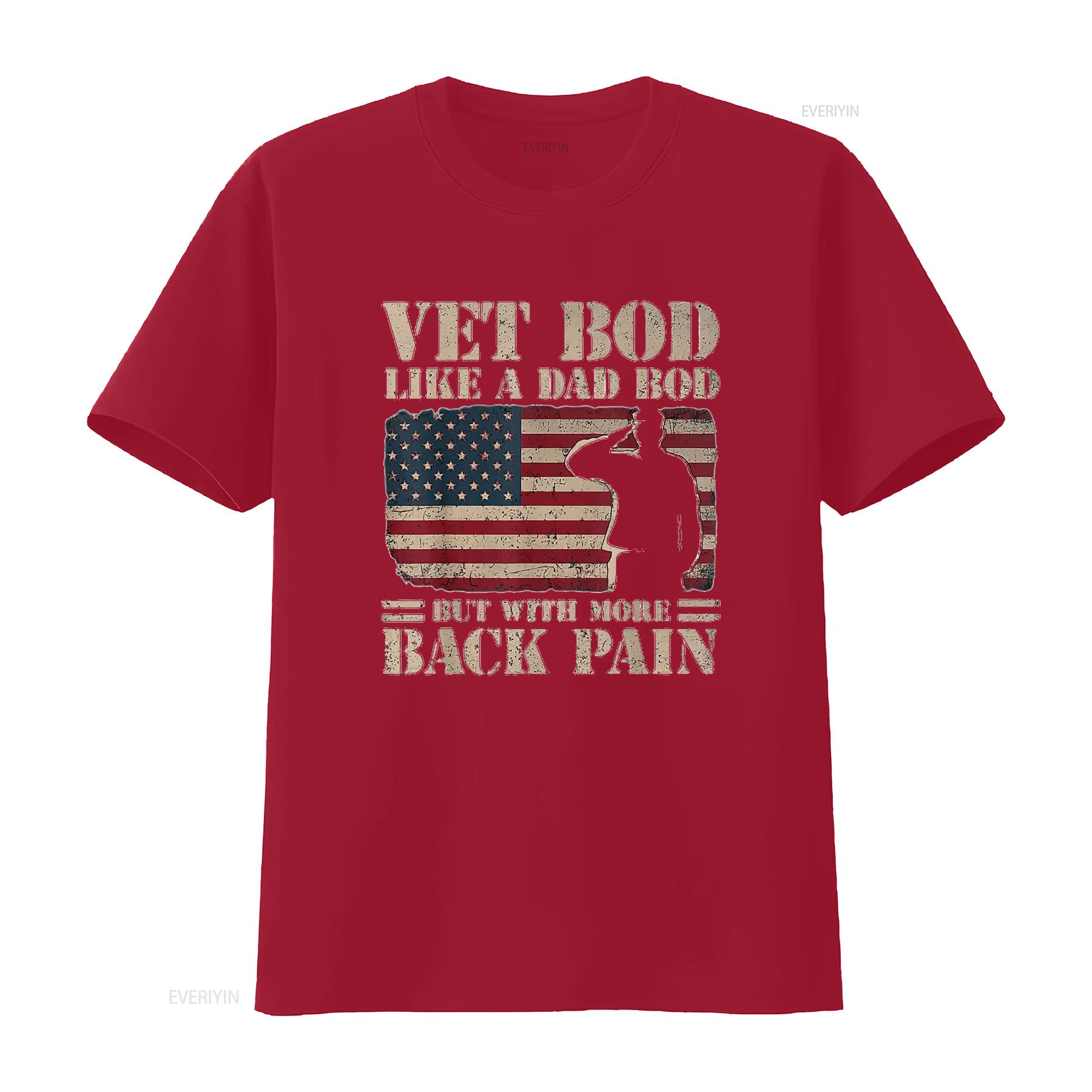 

Mens Vet Bod Like A Dad But With More Back Pain Vintage T Shirt White 4XL vintage Washed Top For Everyday Wear Comfortable S