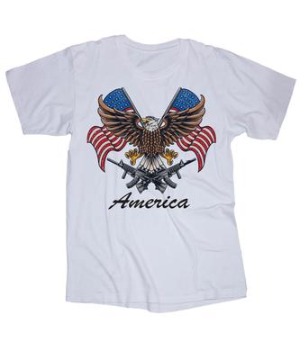 America Eagle American Flag USA Freedom White T-shirt