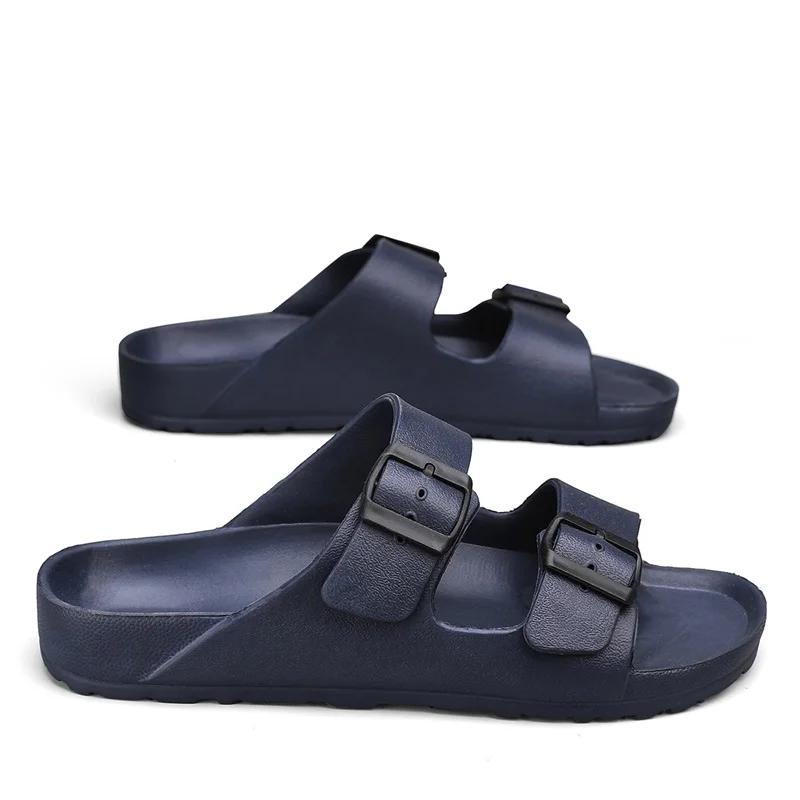 Ultraleichte Pantoletten mit Doppelschnalle Herren Damen Pantoletten Leichtgewichtige EVA Qualitäts Clogs Gartenschuhe Strand Slip-On Sandalen