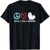 Pet Puppy Owner Peace Love Dog Samoyed Men Women Kids T-Shirt