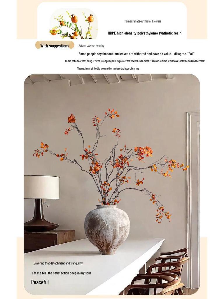 Vaso in Ceramica Stile Wabi-Sabi per Fiori Secchi in Soggiorno