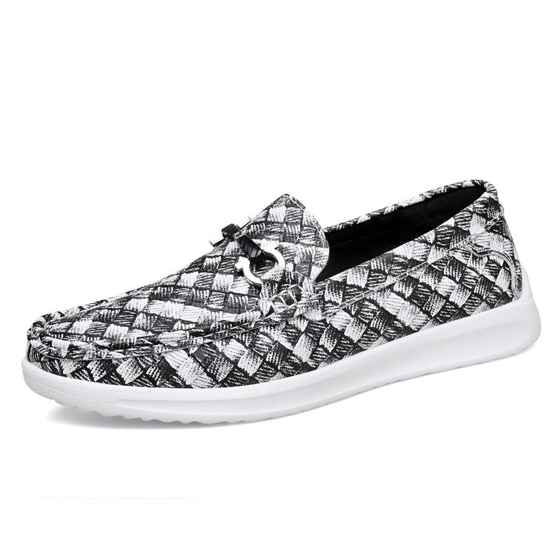 Men s Summer Genuine Leather Breathable Casual Loafers - Fashion Retro Slip-On Shoes 39
