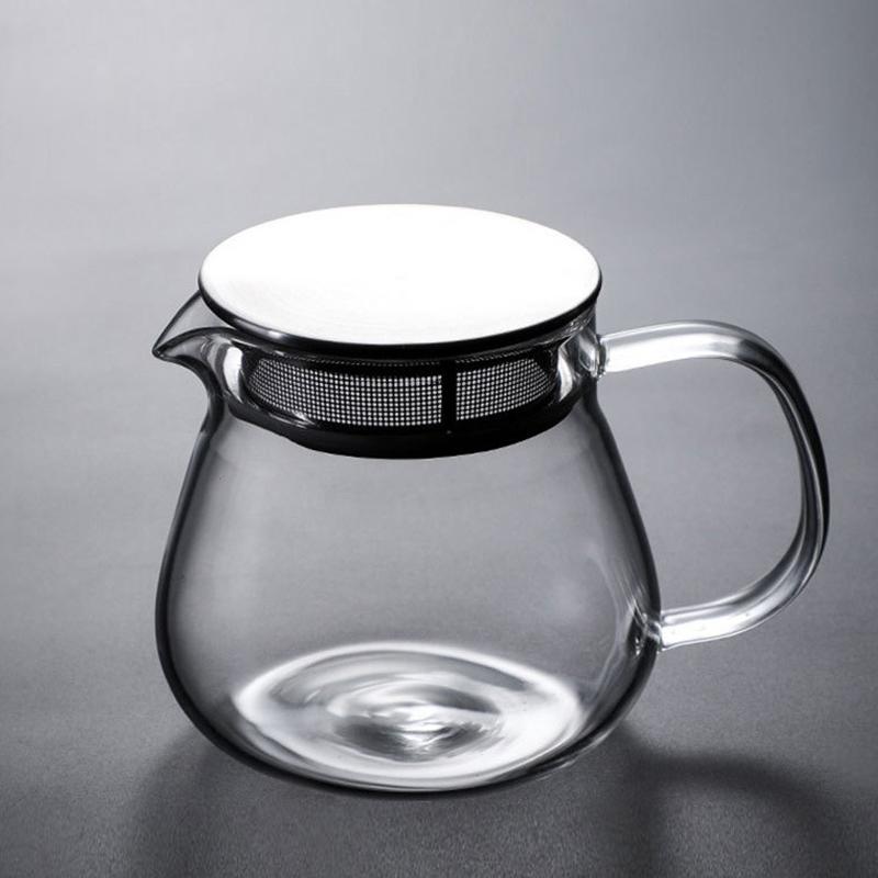 One Touch Glass Teapot Glass Coffee Server for Drip Coffee Maker, Standard Glass Coffee Carafe, Coffee Pot with Lid, Clear,