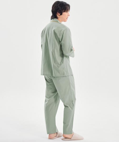 [May Flower] Classic Mint Long Sleeve Pure Cotton Men's Plus Size Pajamas Set [Shipped from Korea] 100% Authentic