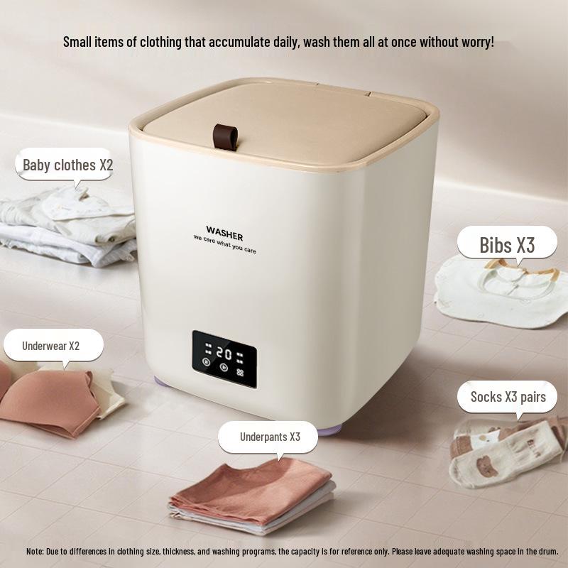 Compact Smart Washer-Dryer Combo for Underwear and Socks - Automatic Mini Laundry Machine