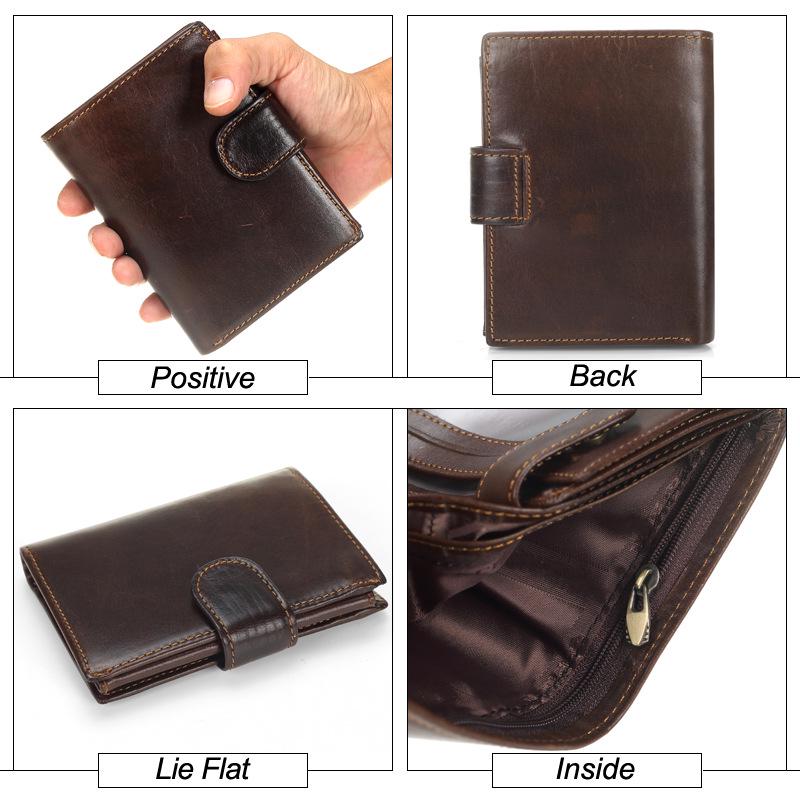 Neues Vintage Herren Kurz Vertikal Portemonnaie 100% Echtes Rindsleder Münzbörse Große Kapazität Kreditkartenhalter mit Multi-Kartenfächern für den täglichen Gebrauch