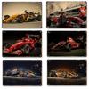 Metal Tin Metal Poster F1 Racing Tin Sign Metal Plaque Poster for Bar Club Wall Decor Retro Bedroom Vintage Wall Plate Pendant