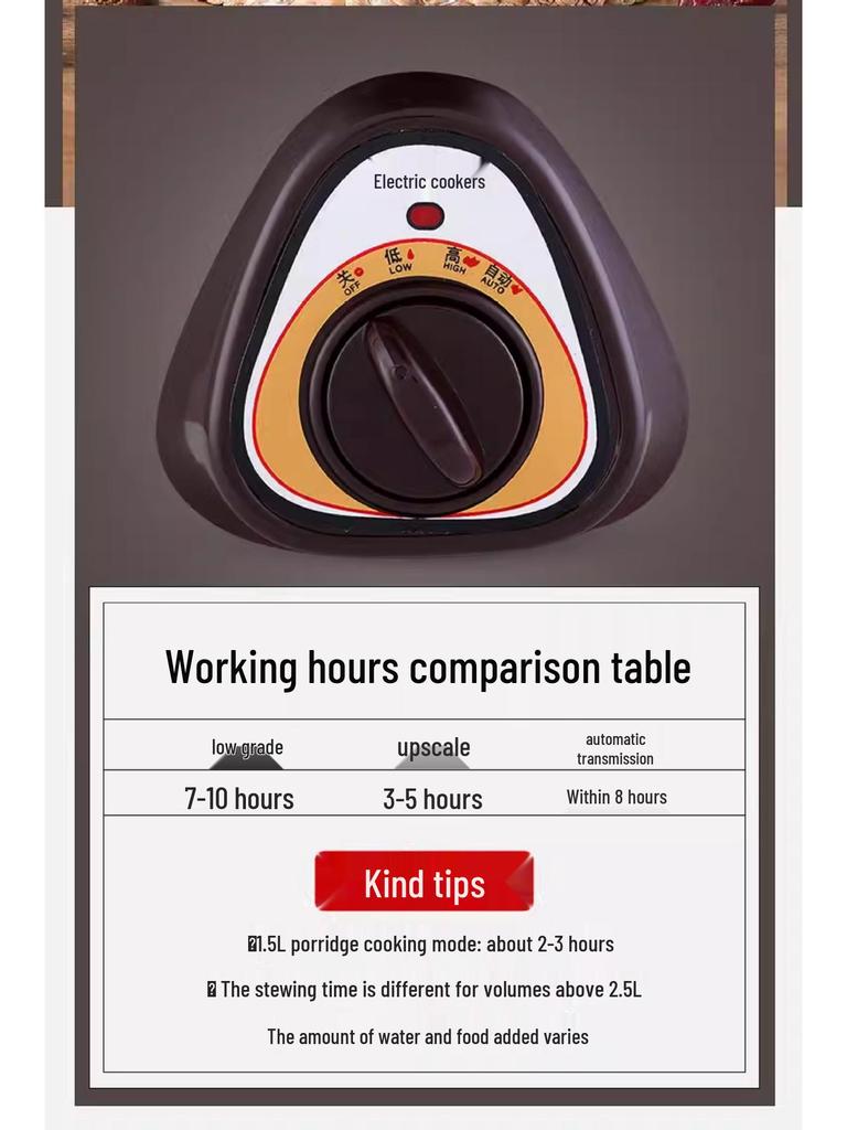 Vollautomatischer elektrischer Schongarer: Keramik-Suppentopf für Brei und multifunktionales Gesundheitskochen.