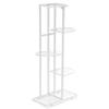 Metal standing flower stand for 6 flower pots - white